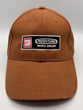 Vintage Freightliner SD Work Smart Embroidered Brown Trucks Cars Hat